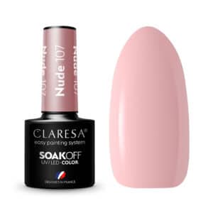 Gelinis nagų lakas CLARESA Nr.107 Nude 5g.