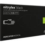 Mercator Nitrylex Black vienkartinės nitrilinės pirštinės S dydis 100 vnt.