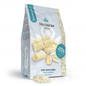 „MediWax Clavier“ plaukų šalinimo vaškas, baltojo šokolado skonio, 1000 g